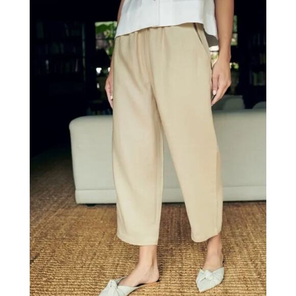 QUINCE NWT 100% European Linen Pants in Driftwood Tan Size Small - Picture 2 of 7